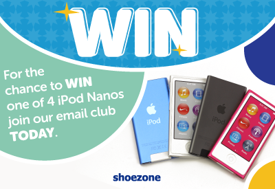 For the chance to WIN one of 4 iPod Nanos join our email club today